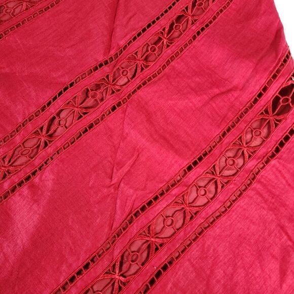Alfani Red Cut Out Pattern Pencil Skirt - Picture 3 of 8